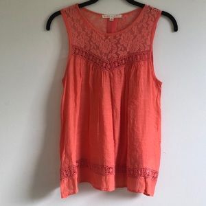 Flowy Coral Colored Sleeveless Blouse/Tank Top